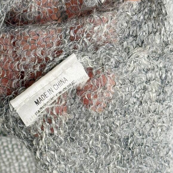 Helmut Lang For Intermix Size P Marled Gray Knit Cowl Neck Sweater Lightweight - Picture 8 of 8